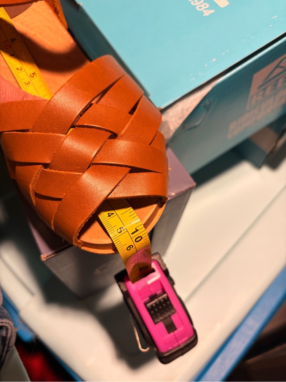 MIA Tan Brown Woven Leather Slingback Clog Sandals - Picture 8 of 9